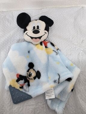 Disney Baby Mickey Mouse Plush Blue Fleece Security Blanket Lovey Lovie Stuffed